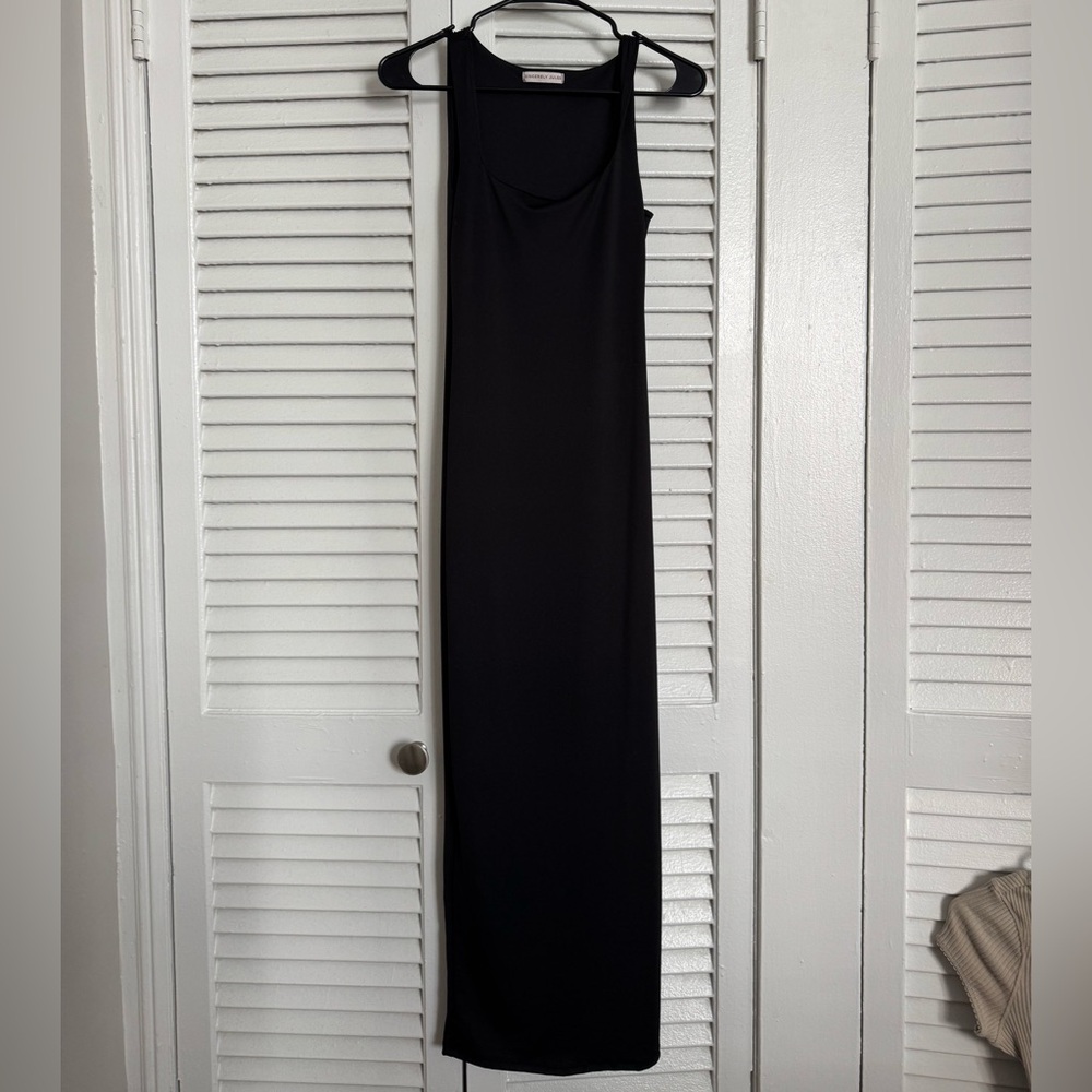 Sincerely Jules Square Neck Lined Black Maxi Dress